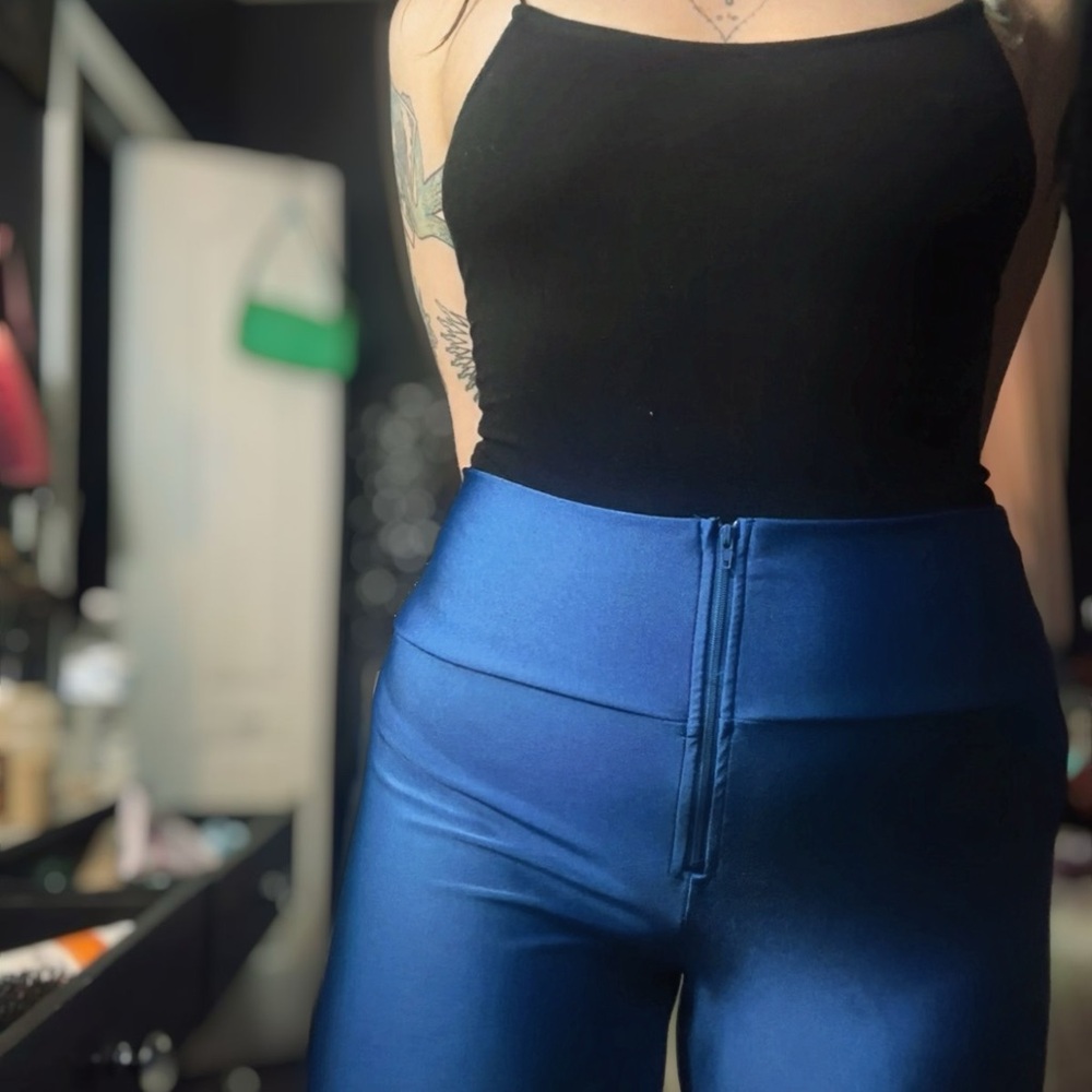 High Waist Zipper Leggings Dark Colors